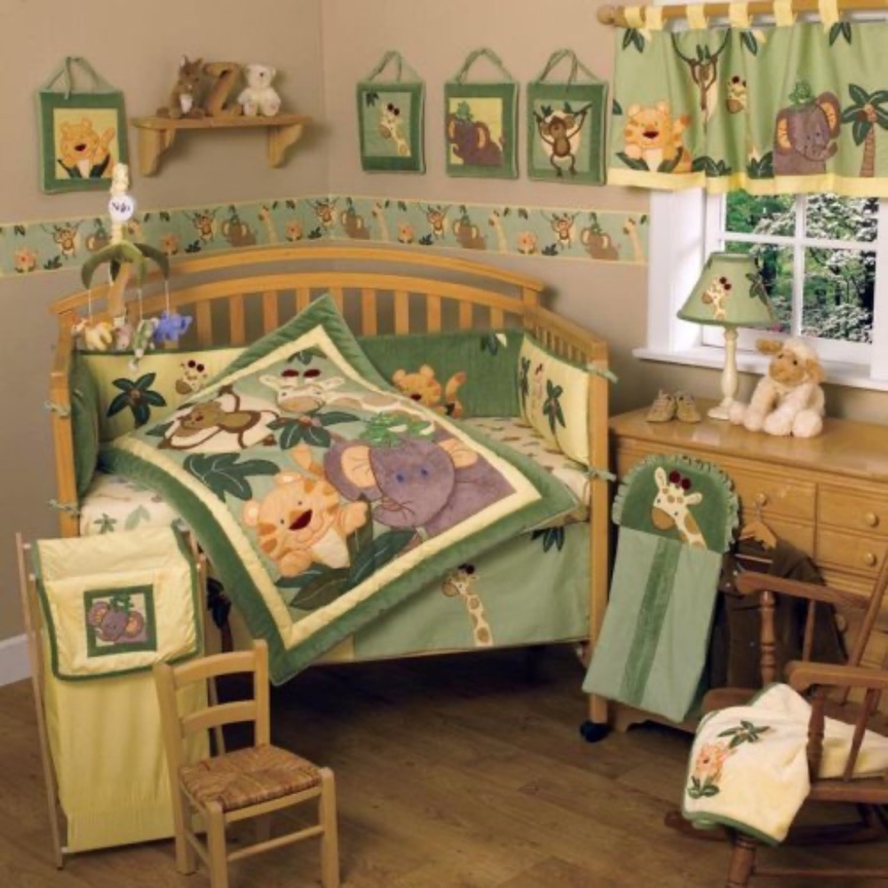 Jungle Babies 6pc. Crib Set by NoJo - Picture 8 of 11